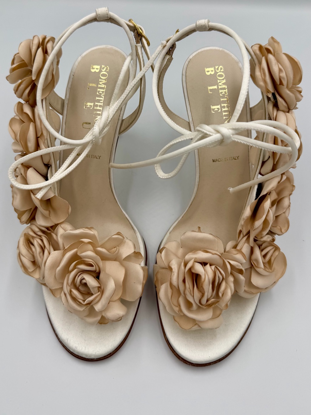 Something Bleu Hensley Silk Floral Made In Italy Sandals Heels Msrp $495/Nwob — image 3 of 8